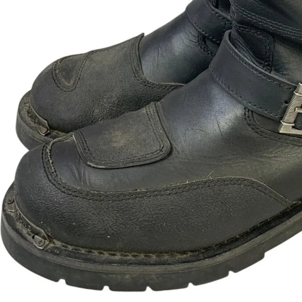 Harley Davidson Mens Size 11 Black Leather Motorcycle Side Zip Shift Boots